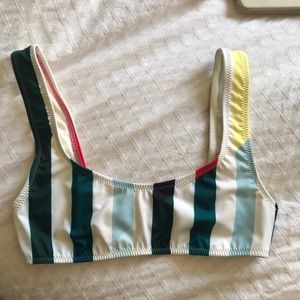 Solid and Striped The Elle Split Stripe Bikini Top